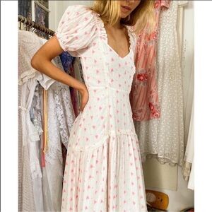 ⭐️LoveShackFancy Rose Print Puff Sleeve Maxi Dress Founder Fav⭐️ size 2